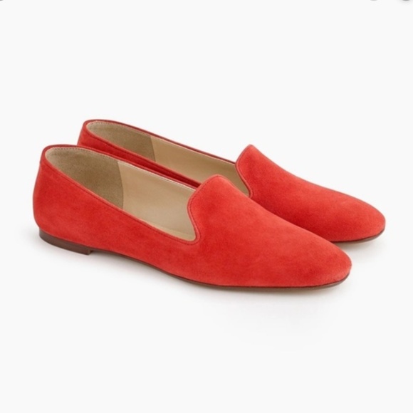 J. Crew Shoes - PRICE FIRM $158 J Crew Suede Smoking Flats Coral 6